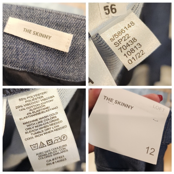 NWT Ann Taylor Loft The Skinny Blue Thick Pants Women's Size 12 - Picture 4 of 13